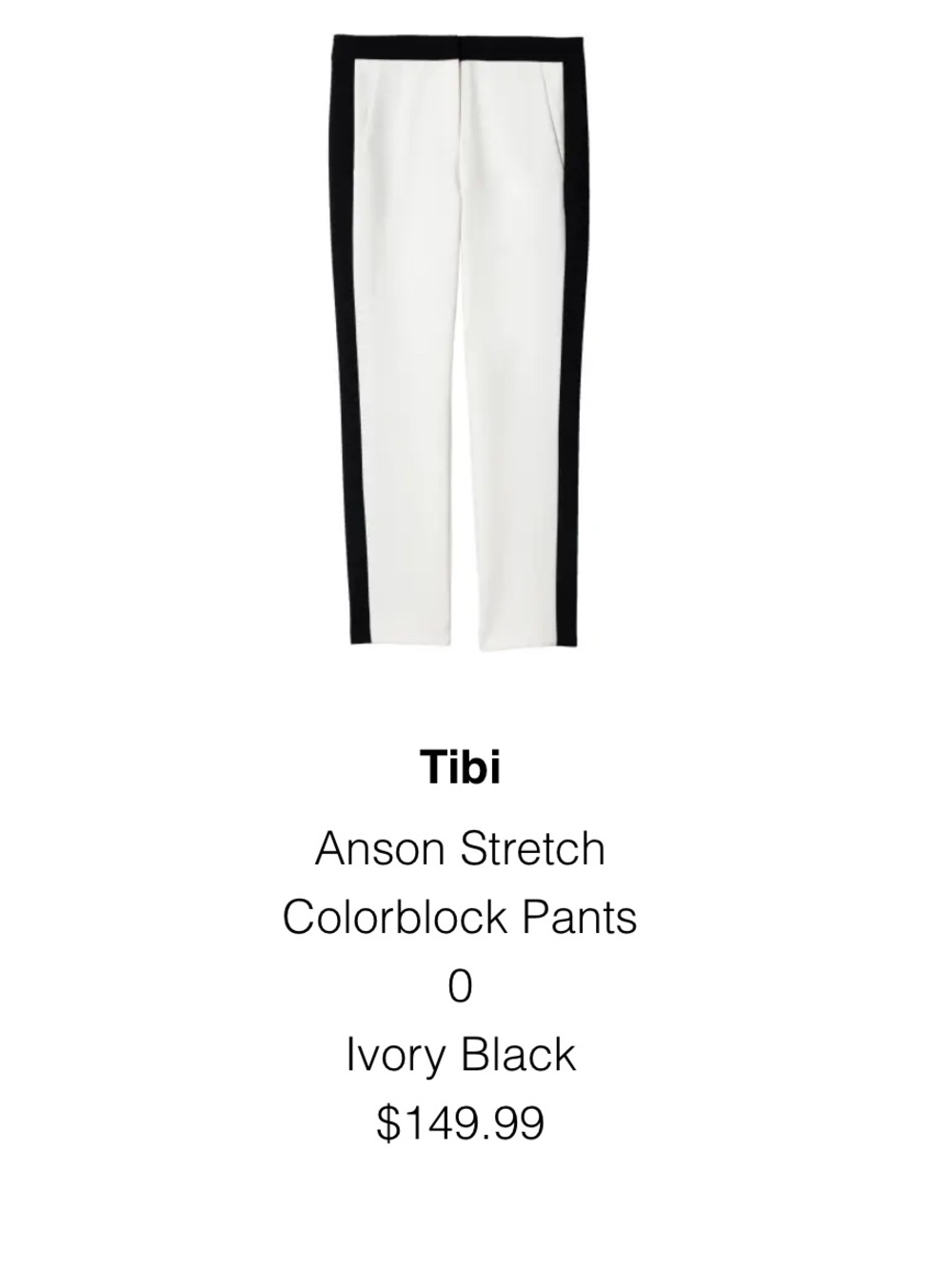 Tibi Anson Stretch Colorblock pants